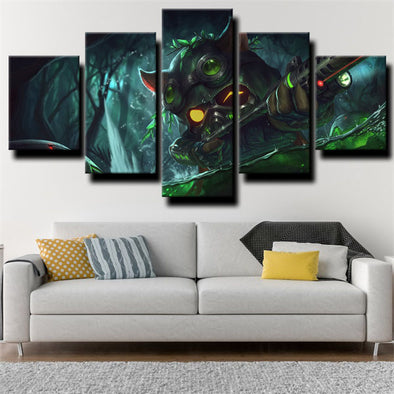 5 piece modern art framed print League of Legends Teemo wall decor-1200 (1)