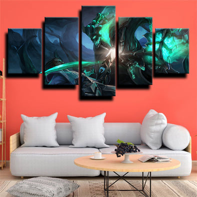 5 piece modern art framed print League of Legends Thresh wall decor-1200(1)