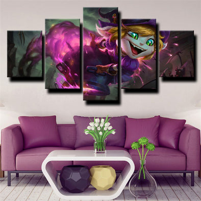 5 piece modern art framed print League of Legends Tristana home decor-1200 (1)