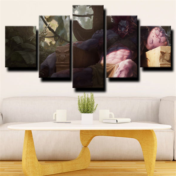 5 piece modern art framed print League of Legends Trundle wall picture-1200 (2)