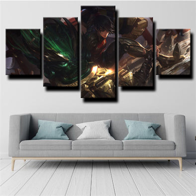 5 piece modern art framed print League of Legends Vi decor picture-1200 (1)