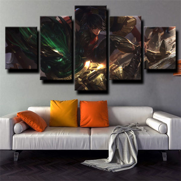 5 piece modern art framed print League of Legends Vi decor picture-1200 (3)