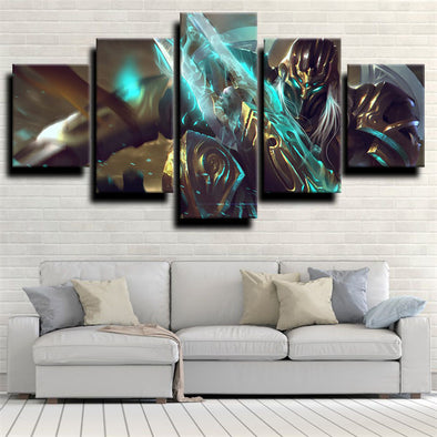 5 piece modern art framed print League of Legends Zed live room decor-1200 (1)