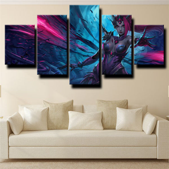 5 piece modern art framed print League of Legends Zyra home decor-1200 (2)