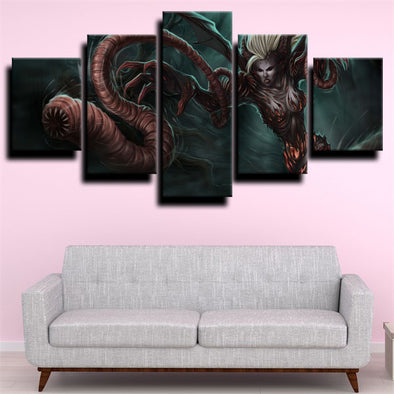 5 piece modern art framed print League of Legends Zyra wall decor-1200 (1)