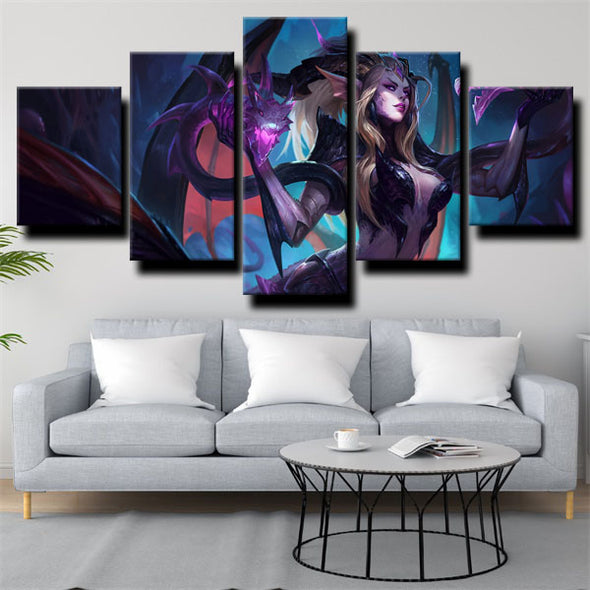 5 piece modern art framed print League of Legends Zyra wall picture-1200 (2)