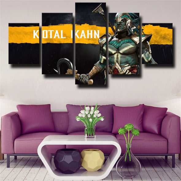 5 piece modern art framed print MKX characters Kotal Kahn home decor-1528 (1)