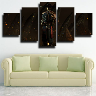 5 piece modern art framed print MKX characters Kung Lao wall picture-1531 (1)