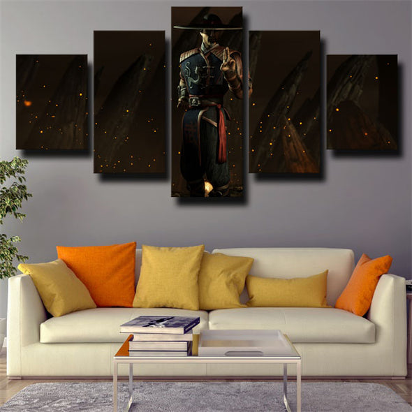 5 piece modern art framed print MKX characters Kung Lao wall picture-1531 (2)