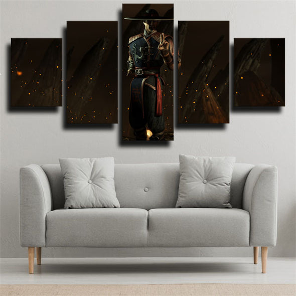 5 piece modern art framed print MKX characters Kung Lao wall picture-1531 (3)