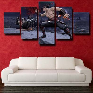 5 piece modern art framed print MKX characters Liu Kang decor picture-1532 (1)