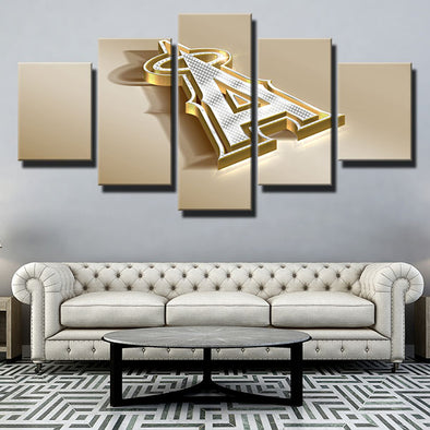 5 piece modern art framed print MLB LA Aangel wall decor-1206 (1)