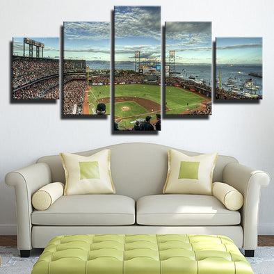 5 piece modern art framed print MLB SF Giants home  live room decor-1201 (1)