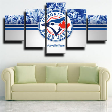 5 piece modern art framed print MLB The Jays LOGO  wall decor-1206 (1)