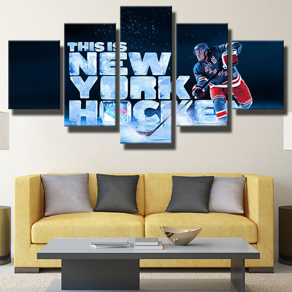 5 piece modern art framed print NY Islanders Scott Mayfield live room decor-1201 (3)