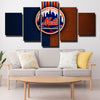5 piece modern art framed print NY Mets champions logo wall decor-1201 (3)