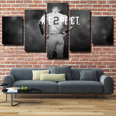 5 piece modern art framed print NY Yankees 2# Mr. November live room decor-1201 (1)