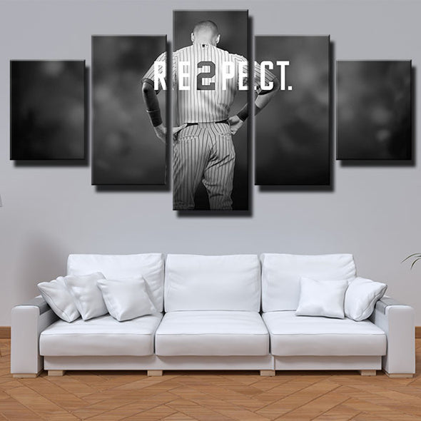 5 piece modern art framed print NY Yankees 2# Mr. November live room decor-1201 (2)