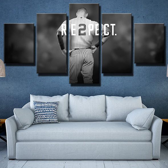 5 piece modern art framed print NY Yankees 2# Mr. November live room decor-1201 (3)
