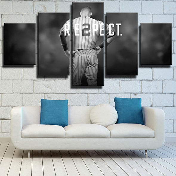 5 piece modern art framed print NY Yankees 2# Mr. November live room decor-1201 (4)