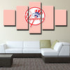 5 piece modern art framed print NY Yankees Pink Mark live room decor-1201 (2)
