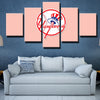 5 piece modern art framed print NY Yankees Pink Mark live room decor-1201 (3)