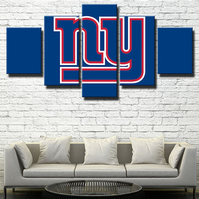 5 piece modern art framed print NY Yankees blue LOGO wall picture-1201 (1)