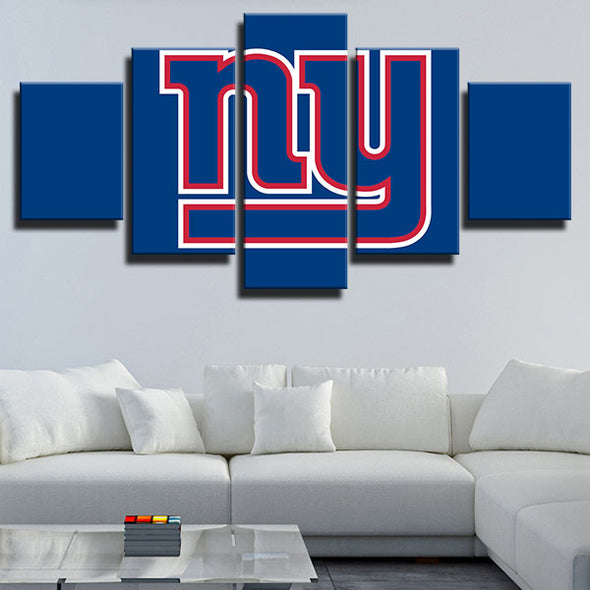 5 piece modern art framed print NY Yankees blue LOGO wall picture-1201 (4)