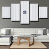 5 piece modern art framed print NY Yankees stripe LOGO home decor-1201 (4)