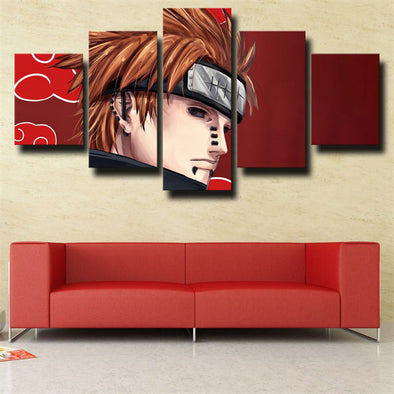 5 piece modern art framed print Naruto Pain Red decor picture-1775 (1)
