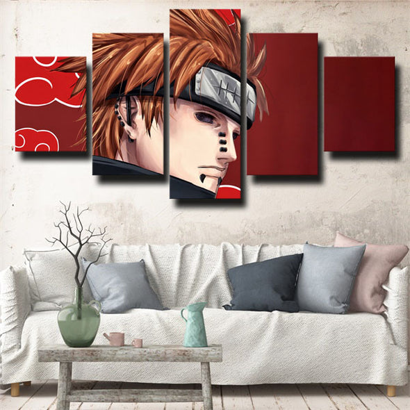 5 piece modern art framed print Naruto Pain Red decor picture-1775 (2)