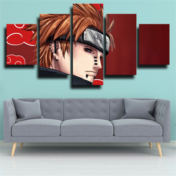 5 piece modern art framed print Naruto Pain Red decor picture-1775 (3)