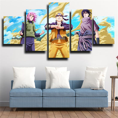 5 piece modern art framed print Naruto team 8 members wall decor-1706 (1)