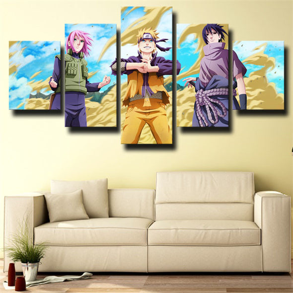 5 piece modern art framed print Naruto team 8 members wall decor-1706 (2)