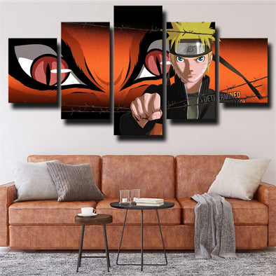 5 piece modern art framed print Naruto with Kurama eyes wall decor-1750 (1)