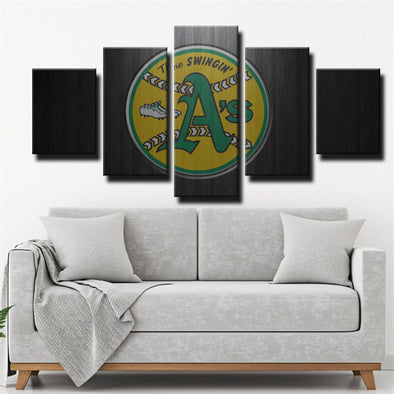 5 piece modern art framed print  Oakland Athletics Embleme  wall decor1204 (1)