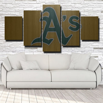 5 piece modern art framed print  Oakland Athletics team Embleme team  wall decor1205 (1)