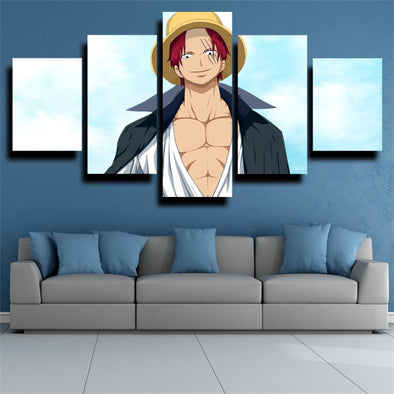 5 piece modern art framed print One Piece Shanks live room decor-1200 (1)