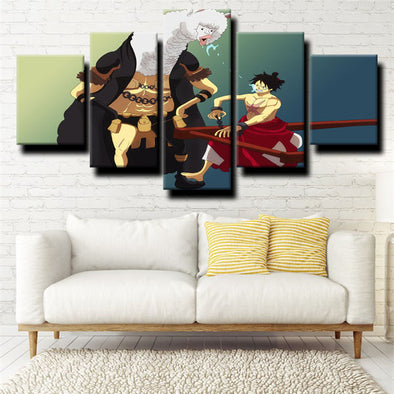 5 piece modern art framed print One Piece Straw Hat Luffy home decor-1200 (1)