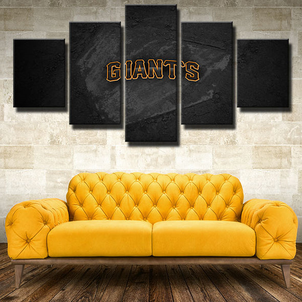 5 piece modern art framed print SF Giants team LOGO live room decor-1201 (1)