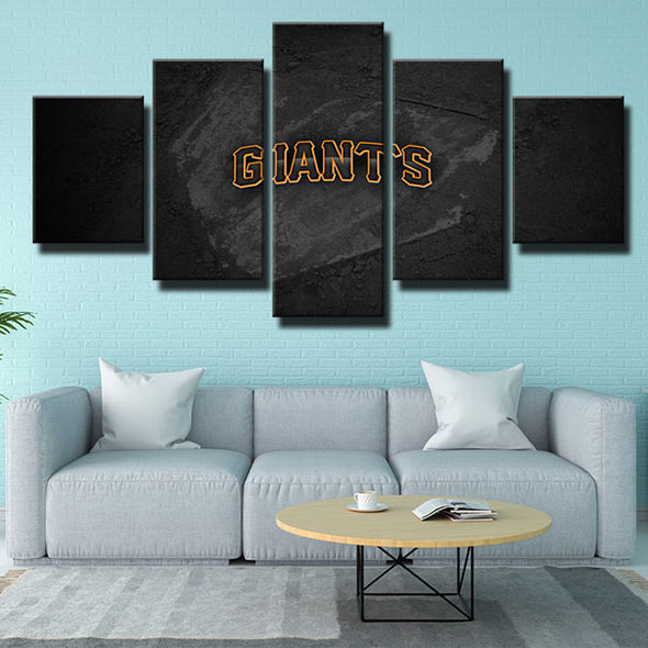 5 piece modern art framed print SF Giants team LOGO live room decor-1201 (3)