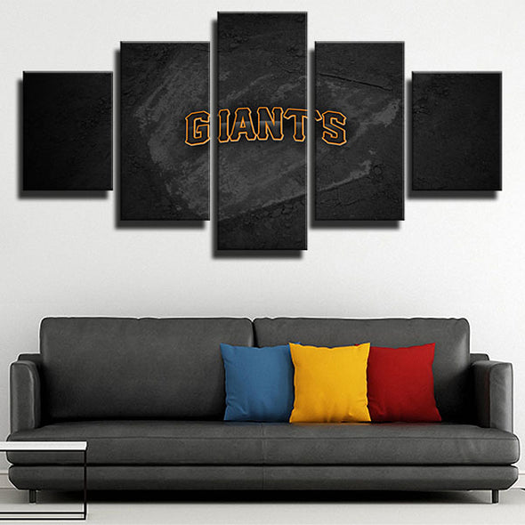 5 piece modern art framed print SF Giants team LOGO live room decor-1201 (4)