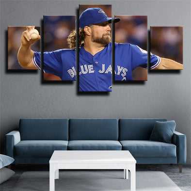 5 piece modern art framed print The Jays R.A. Dickey wall picture-1230 (1)