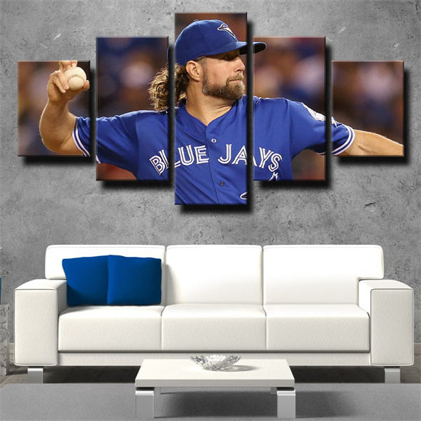 5 piece modern art framed print The Jays R.A. Dickey wall picture-1230 (2)
