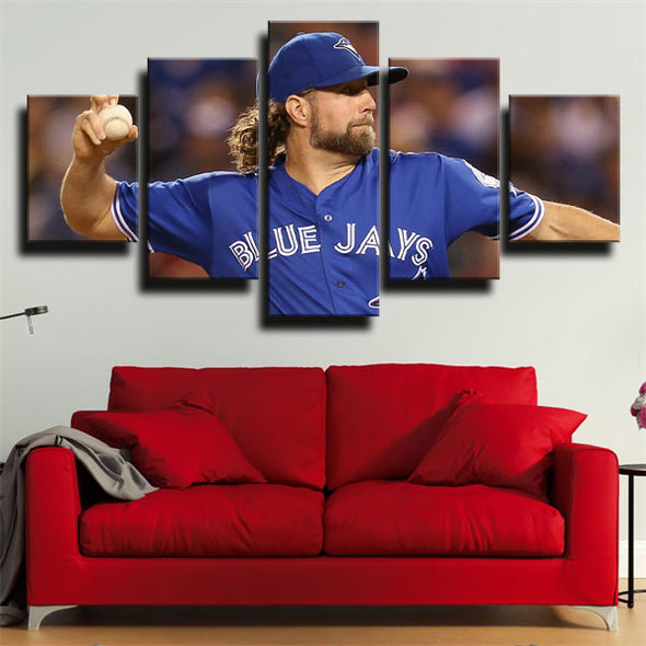 5 piece modern art framed print The Jays R.A. Dickey wall picture-1230 (3)