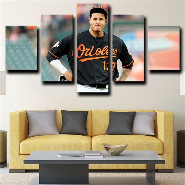 5 piece modern art framed print The O's wall picture-1229 (2)