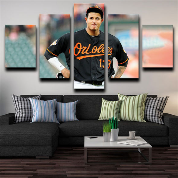 5 piece modern art framed print The O's wall picture-1229 (3)