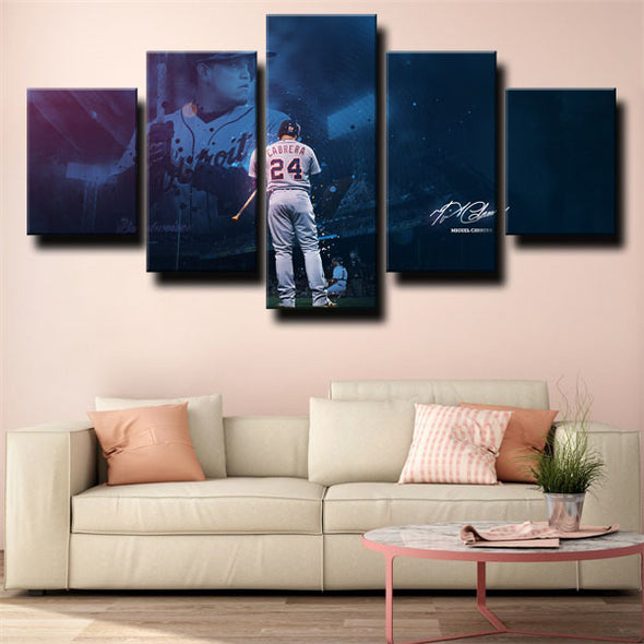 5 piece modern art framed print The Tiges Miguel Cabrera home  decor-1224 (2)