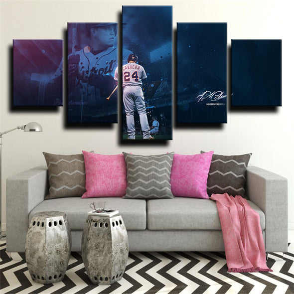 5 piece modern art framed print The Tiges Miguel Cabrera home  decor-1224 (3)