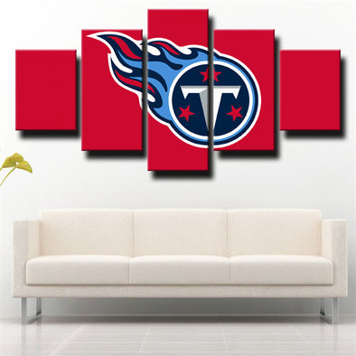 5 piece modern art framed print Titans team logo wall decor-1206 (1)